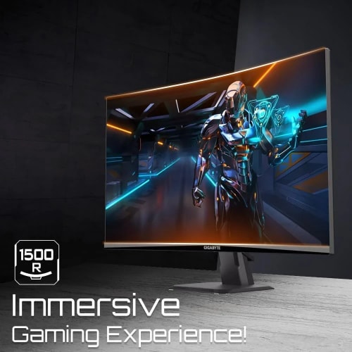 GIGABYTE GS27QC 27" Moniteur de jeu incurvé QHD - 2560 x 1440 (QHD), 165Hz, 1ms, 250 cd/m², FreeSync Premium, prêt pour HDR, HDMI 2.0, DisplayPort 1.4