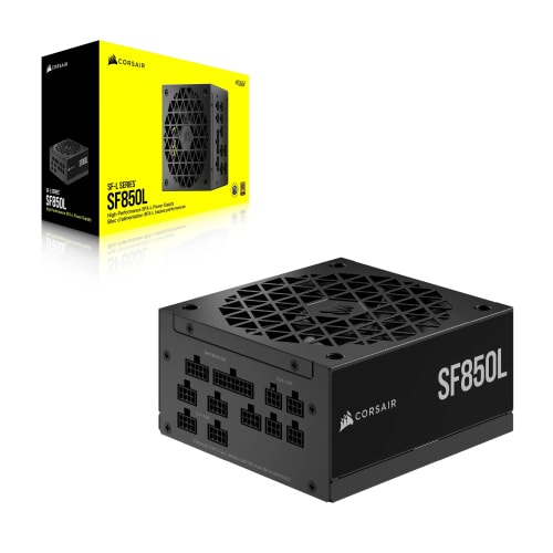 Corsair SF850L Alimentation SFX Modulaire et Silencieuse - ATX 3.1 et PCIe 5.1 - 80 PLUS Gold - Mode Zéro RPM - Noir
