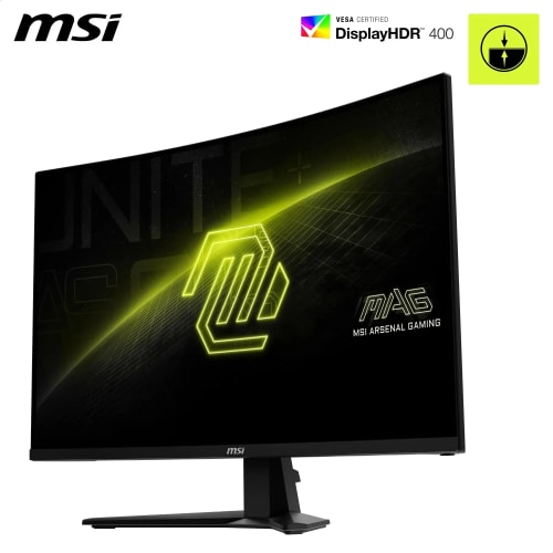 MSI MAG 32CQ6F Écran Gaming incurvé FHD de 32" - Dalle Rapid VA 2560 x 1440 1500R, 180 Hz / 0,5ms, DisplayHDR 400, AMD FreeSync, AI Vision, Compatible VESA, inclinable - HDMI 2.0b, DP 1.4a