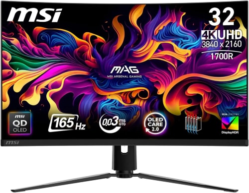 MSI MAG 321CUP QD-OLED Ecran Gaming incurvé 32'' 4K UHD - 1700R, Dalle Quantum Dot OLED 3840 x 1080, 165 Hz / 0.03 ms,