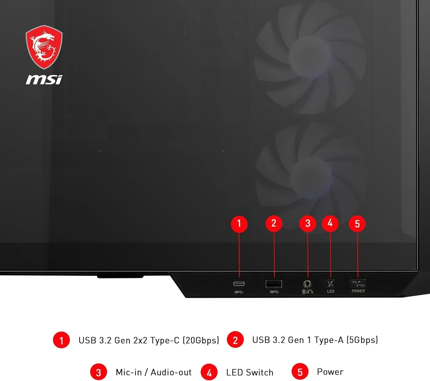 MSI MAG PANO M100R PZ Boîtier PC Micro-ATX  Noir