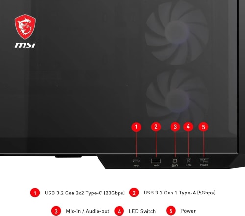 MSI MAG PANO M100R PZ Boîtier PC Micro-ATX Noir