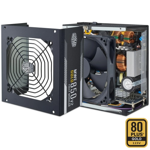 Cooler Master MWE Gold 850 V2 ATX 3.1 - 100% Modulaire - Prise EU - Support ATX 3.1, PSU 80 Plus Gold 850W, Garantie 5 Ans