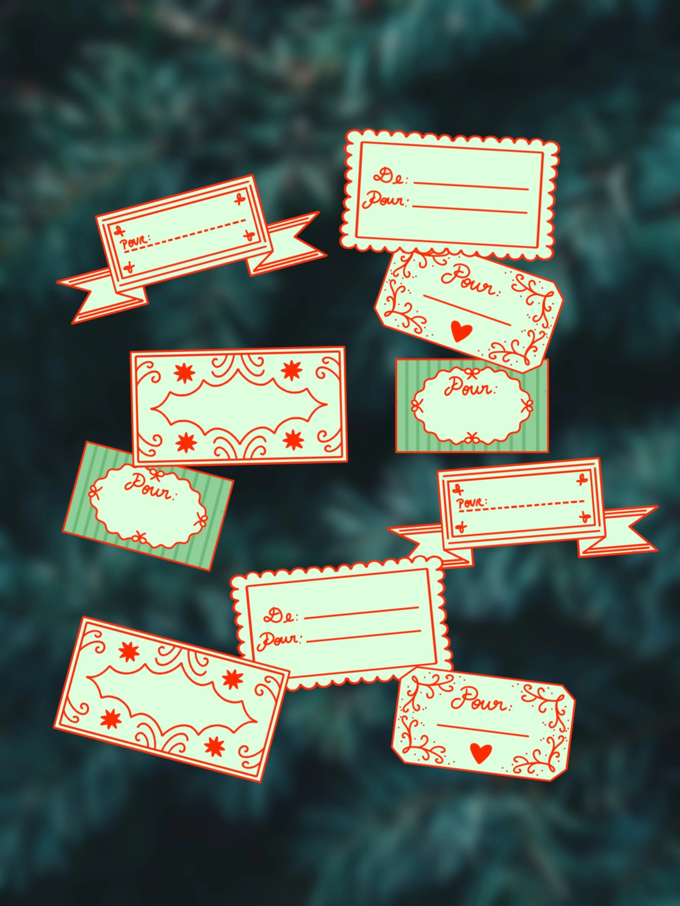 🎄 Étiquettes autocollantes de Noël 🎄