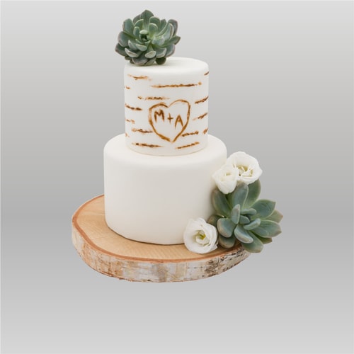 Mariage initiales bouleau