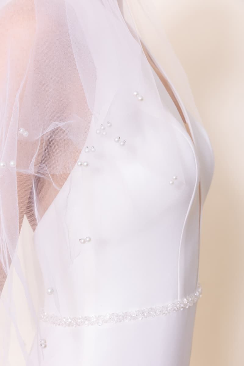 VOILE MARIAGE COURT perle