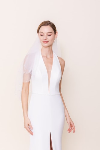 VOILE MARIAGE COURT perle