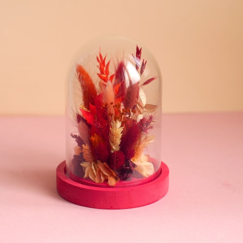 Cloche fleurie L rouge