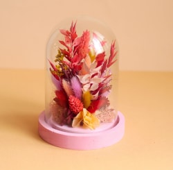 Cloche fleurie L rose