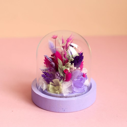 Cloche fleurie S mauve