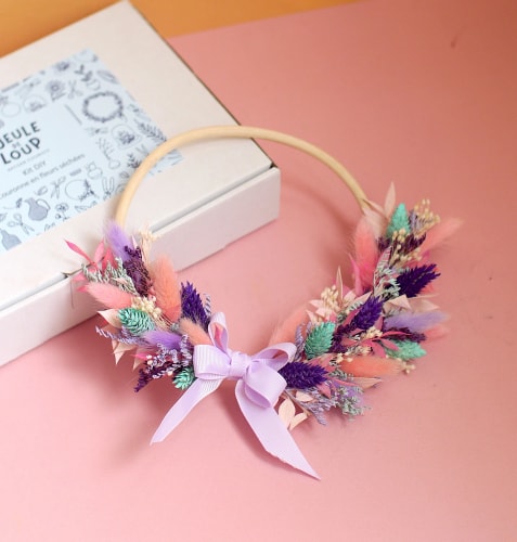 Kit DIY couronne murale violet