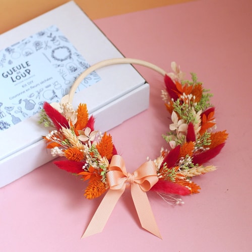 Kit DIY couronne murale rouge