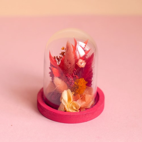 Cloche fleurie XS rouge