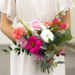 boutonnière fleurs séchées coloré peps