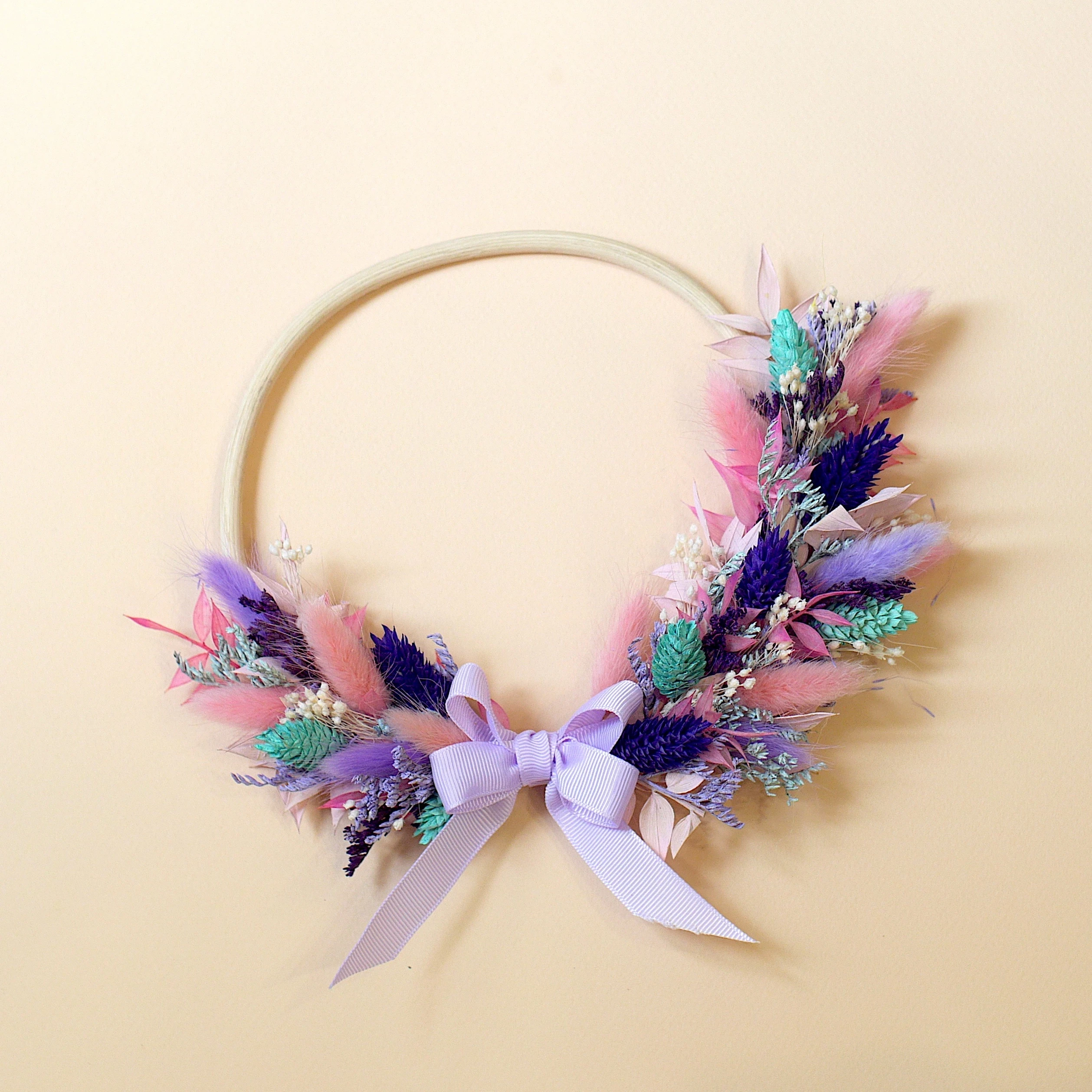Kit DIY couronne murale violet