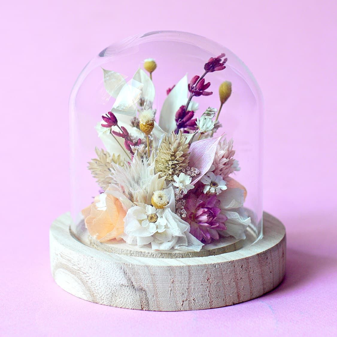 Atelier DIY mini cloche en fleurs séchées