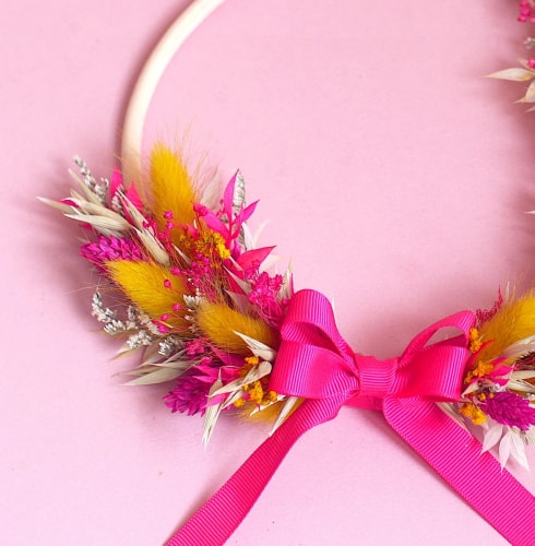 Couronne murale fuschia