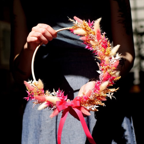 Atelier DIY couronne murale en fleurs séchées