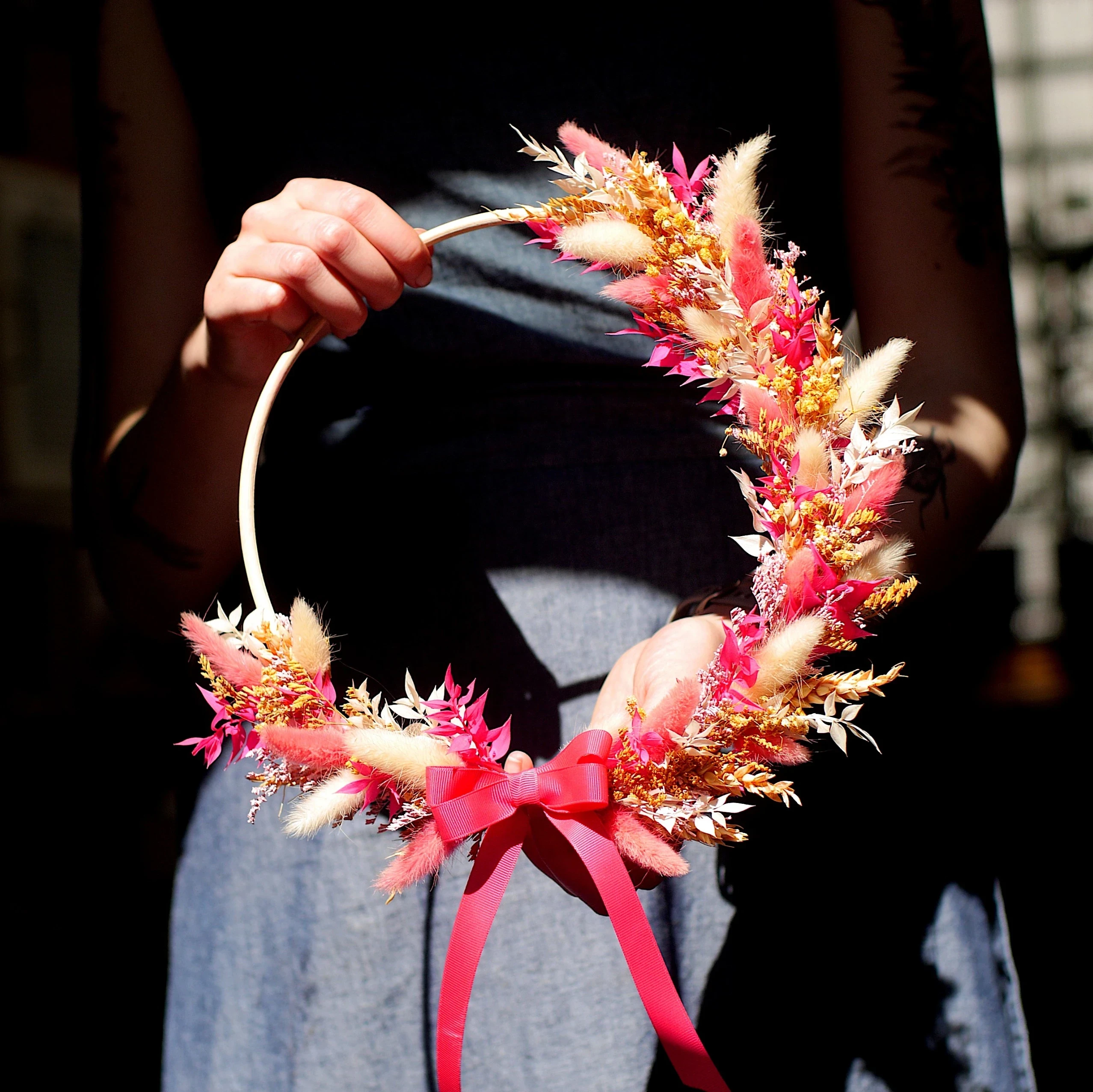 Atelier DIY couronne murale en fleurs séchées