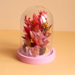 Cloche fleurie L rose