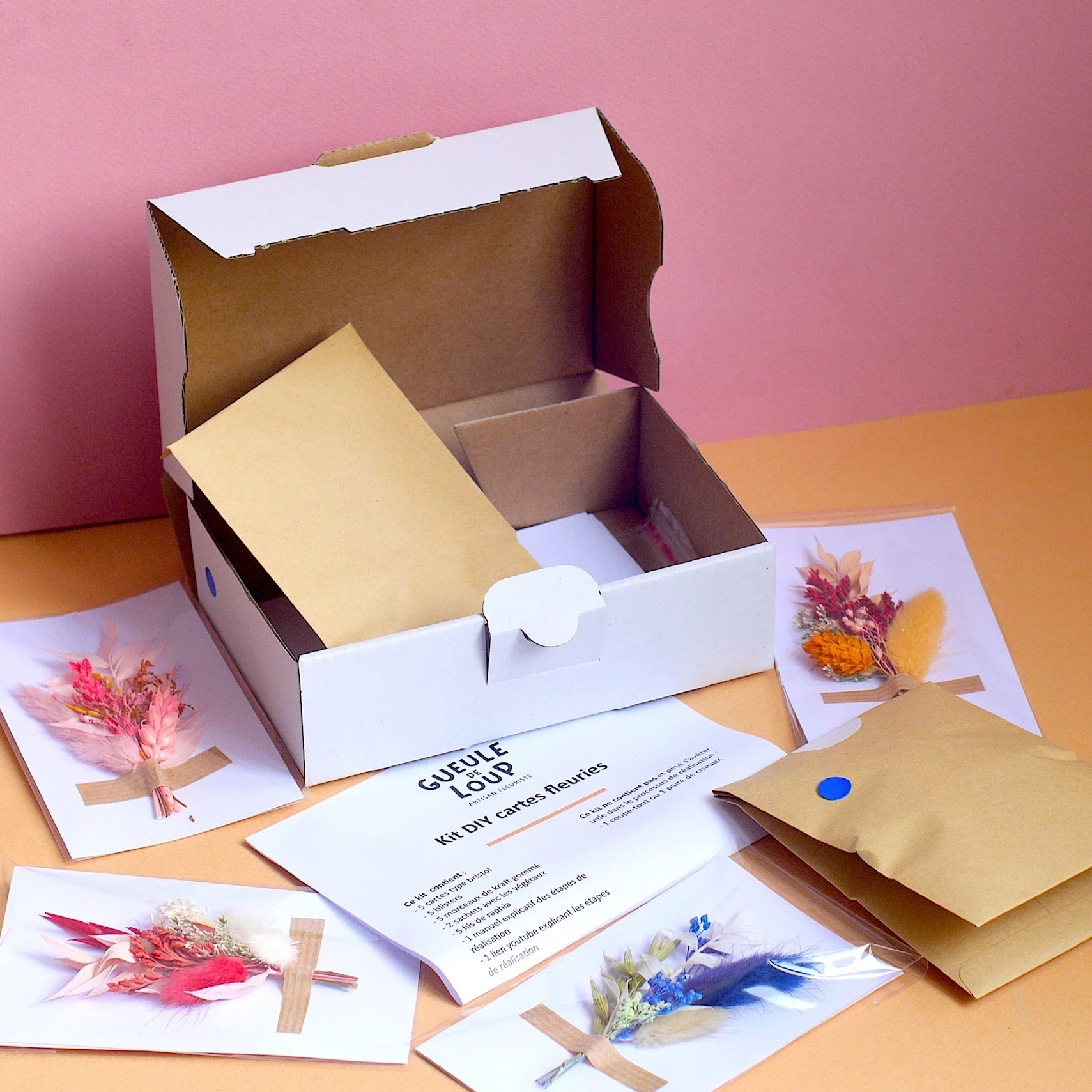 Kit DIY cartes fleuries (x5)
