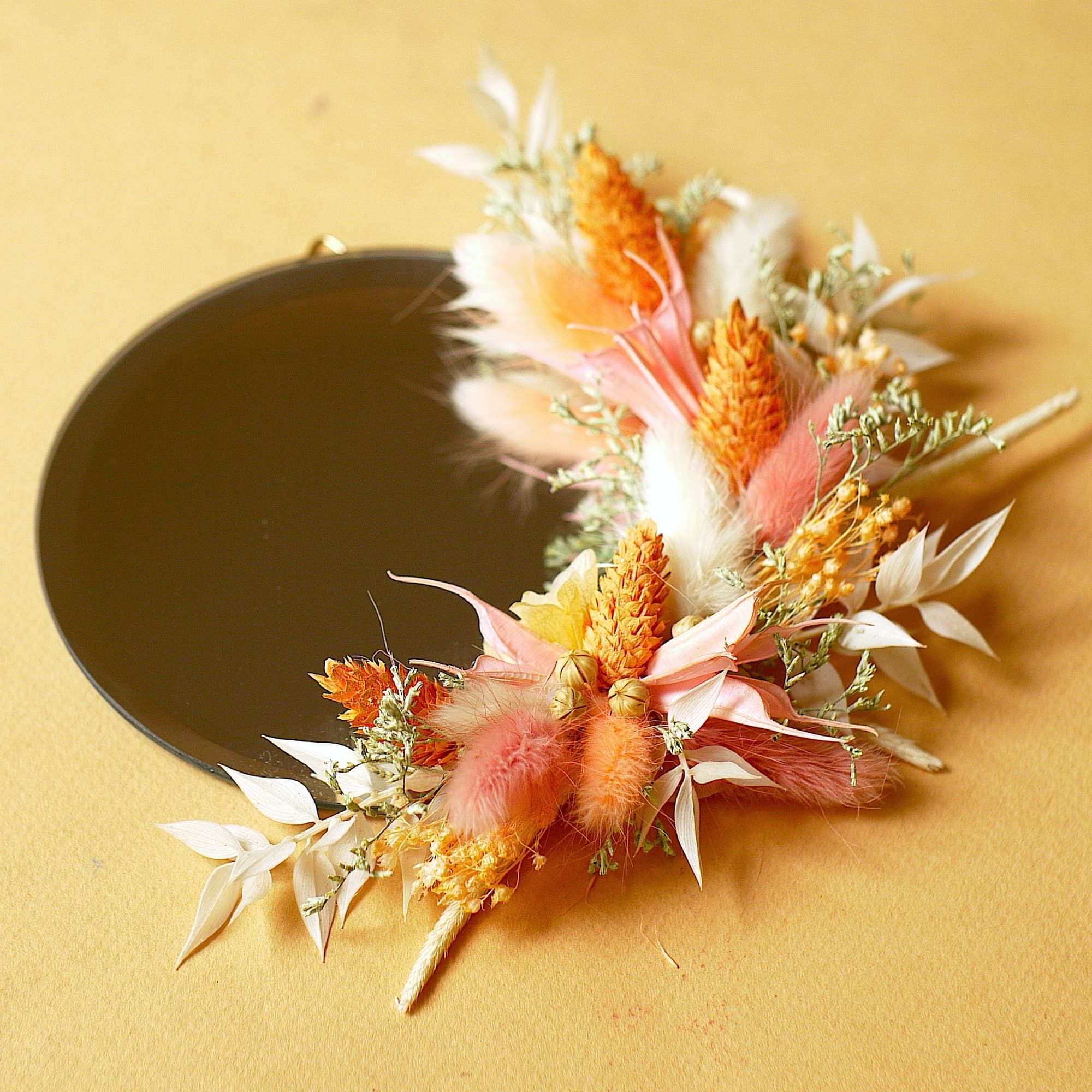 Miroir fleuri "Garde la pêche"