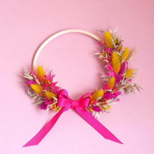 Couronne murale fuschia