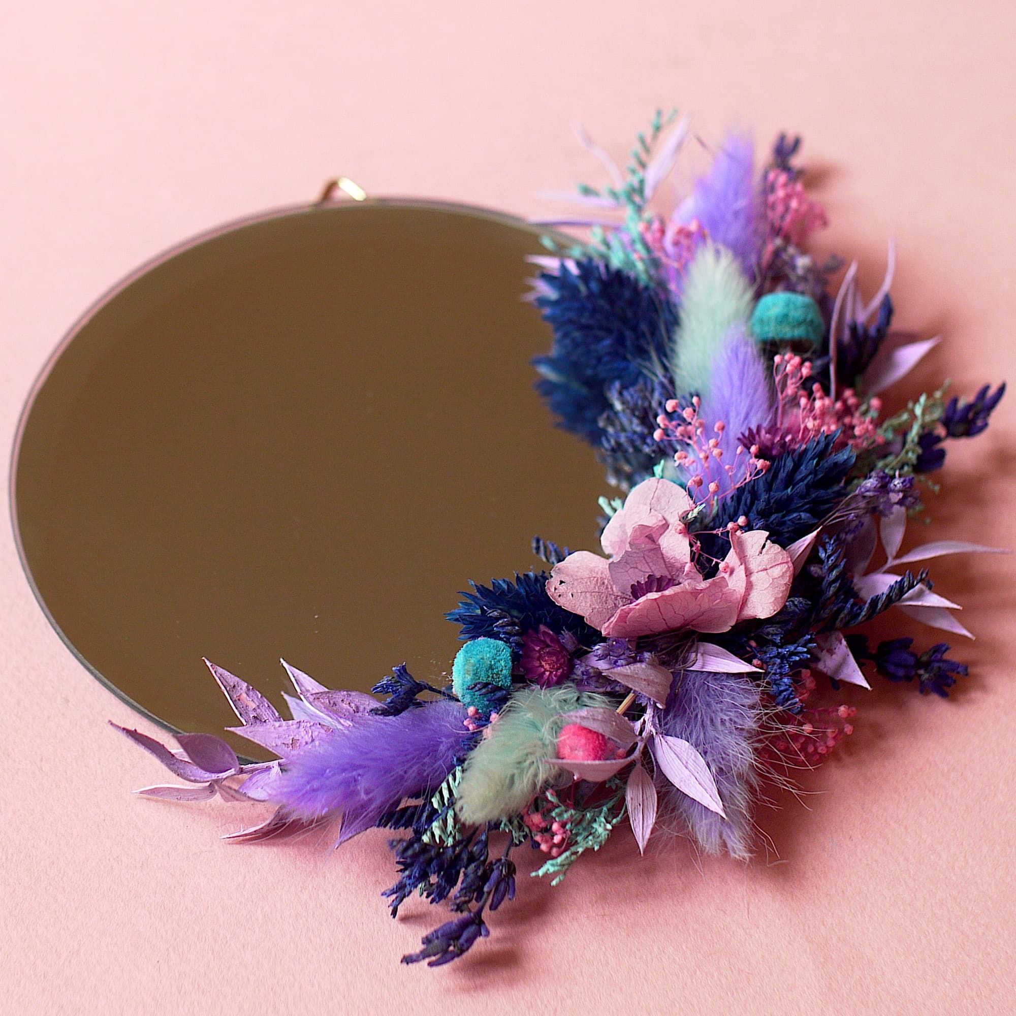 Miroir fleuri " Pull marine"