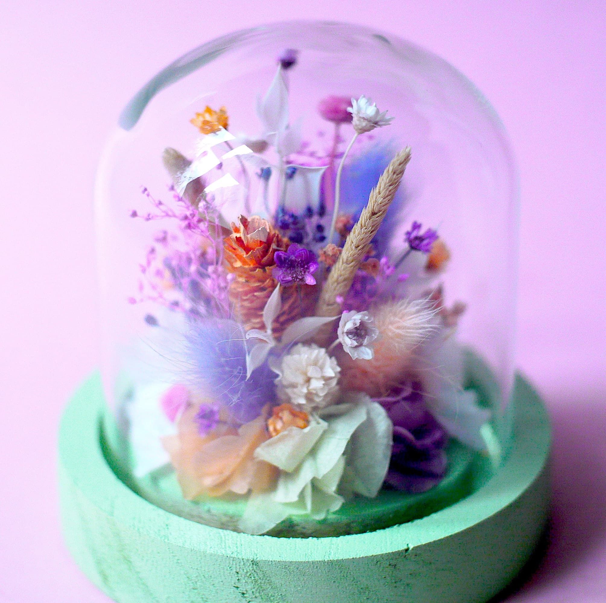 Mini cloche fleurie "Bridgerton"