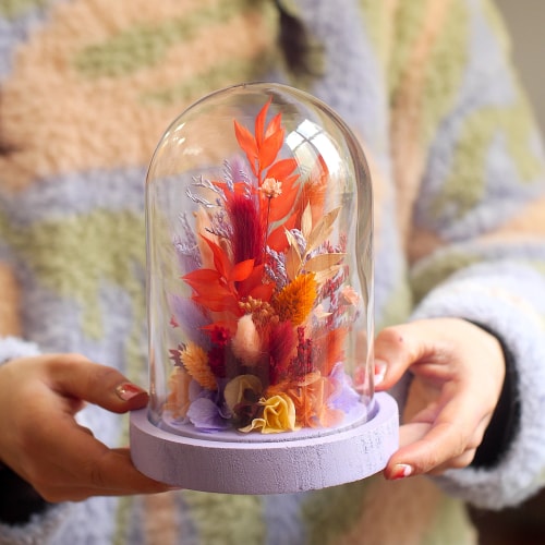 Cloche fleurie L orange