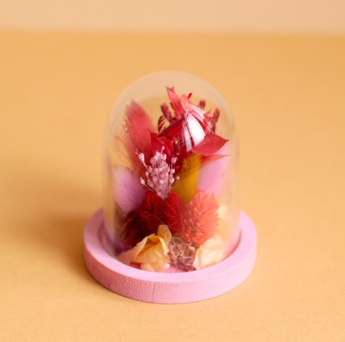 Cloche fleurie XS rose