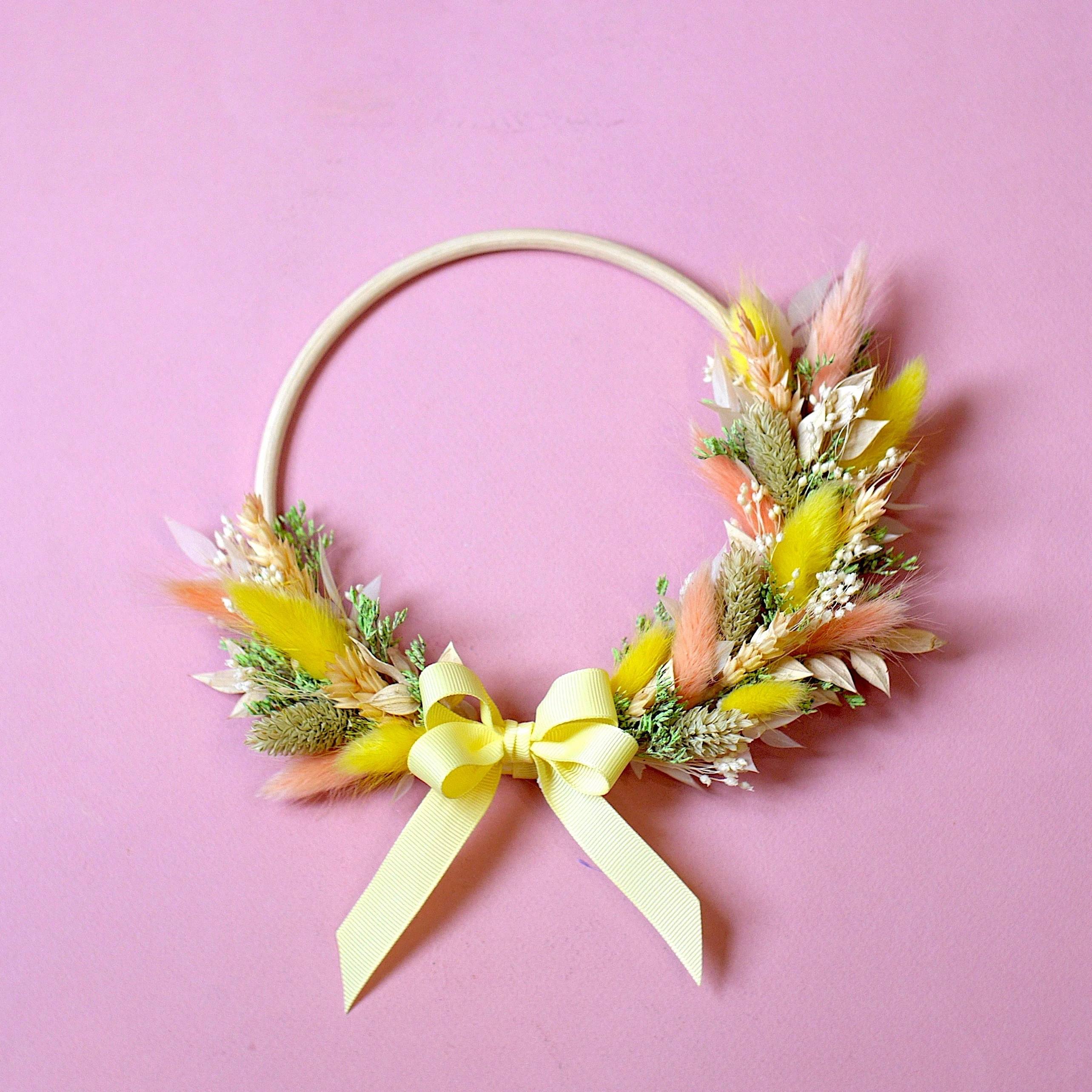 Kit DIY couronne murale jaune