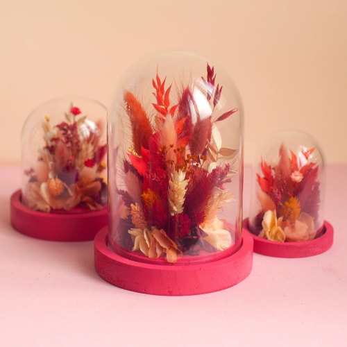 Cloche fleurie L rouge