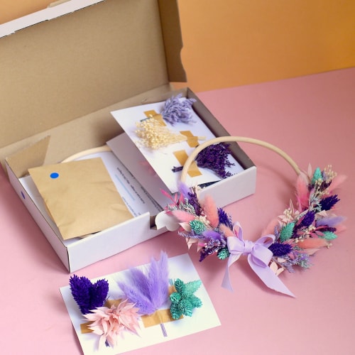 Kit DIY couronne murale violet