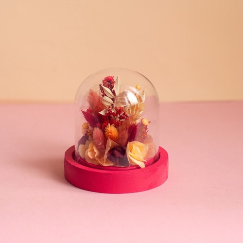 Cloche fleurie S rouge