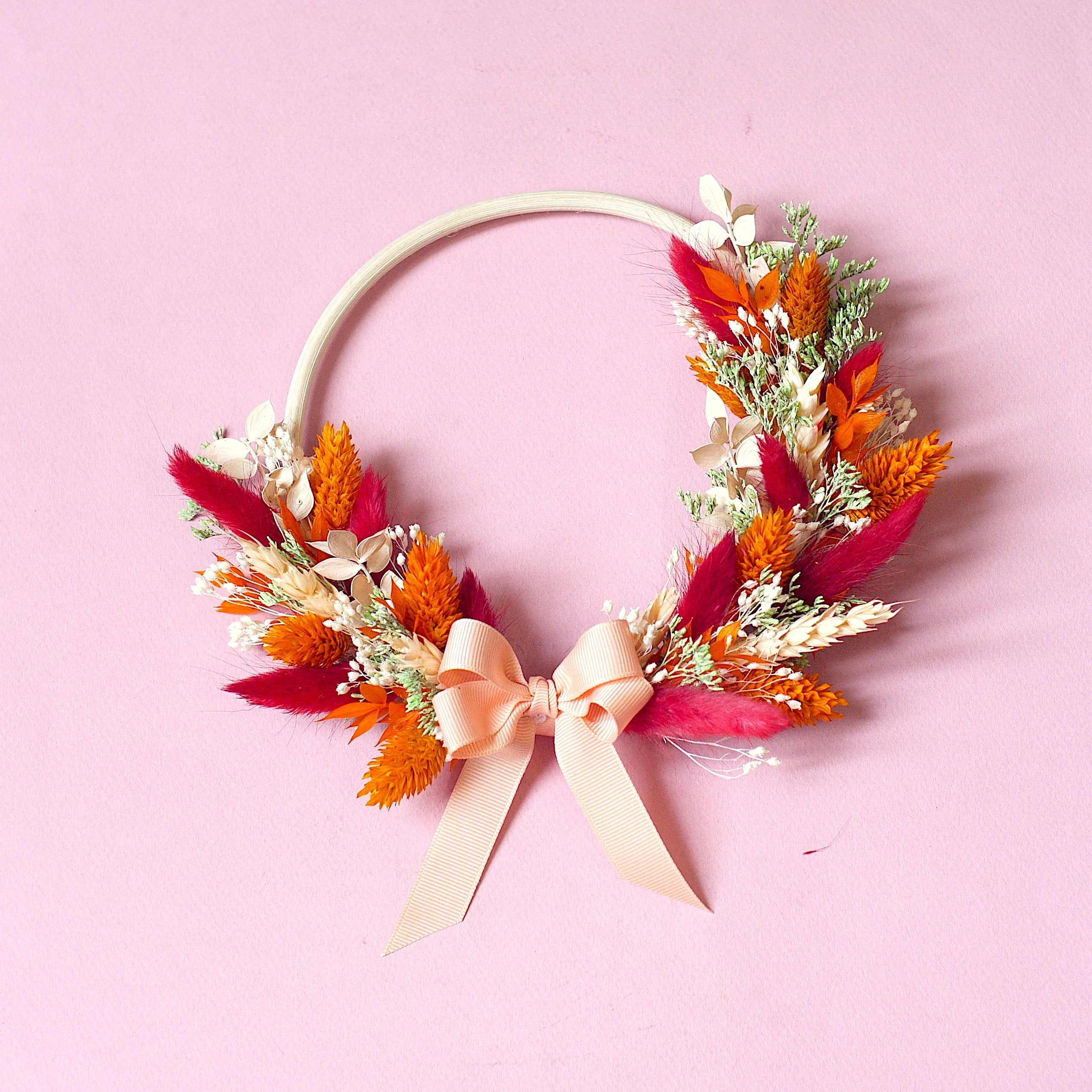 Kit DIY couronne murale rouge