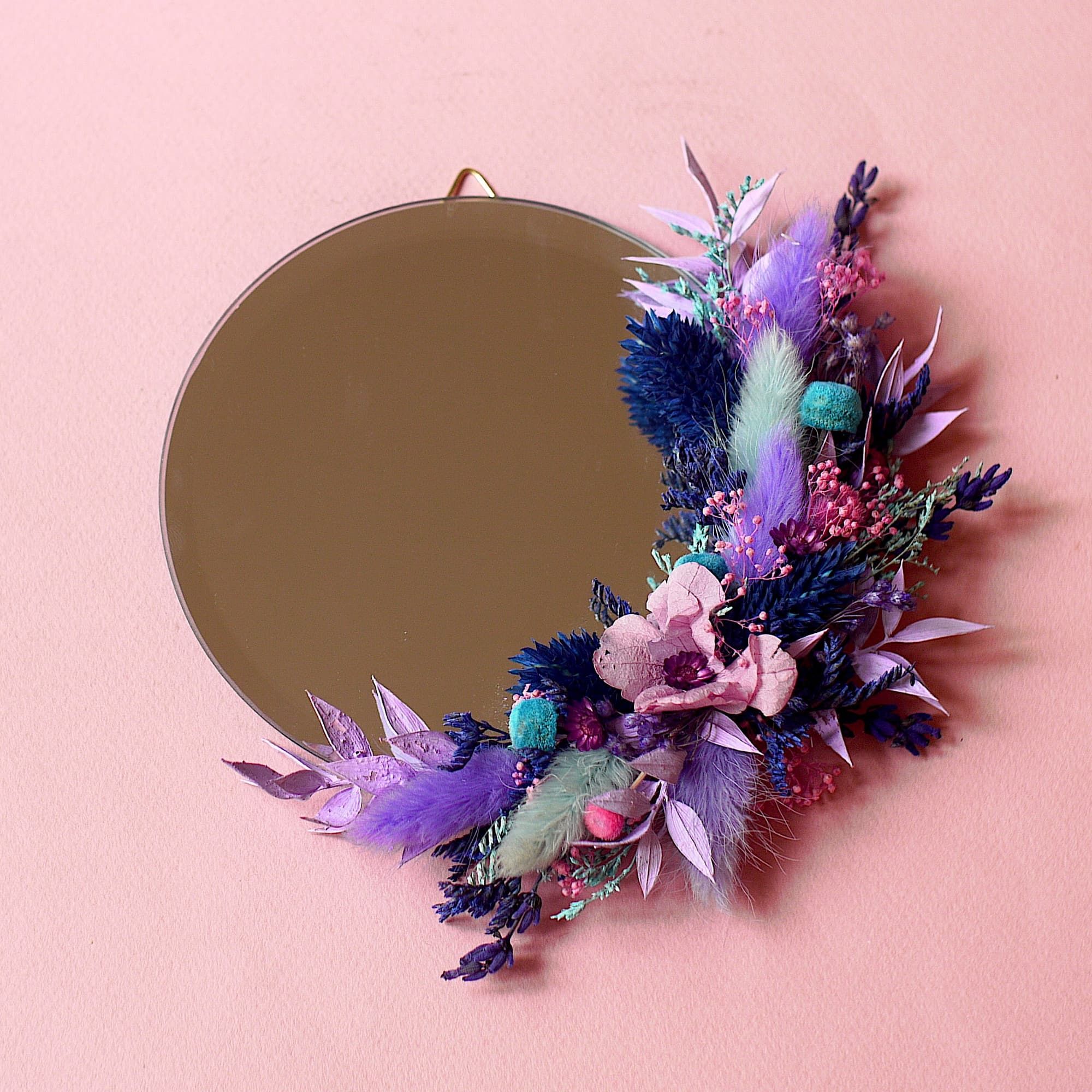 Miroir fleuri " Pull marine"