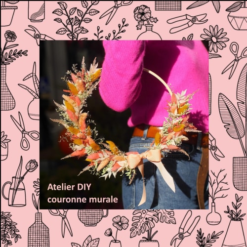 Atelier DIY couronne murale en fleurs séchées