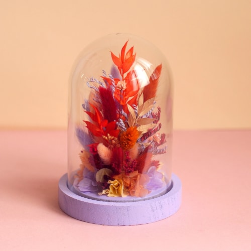 Cloche fleurie L orange