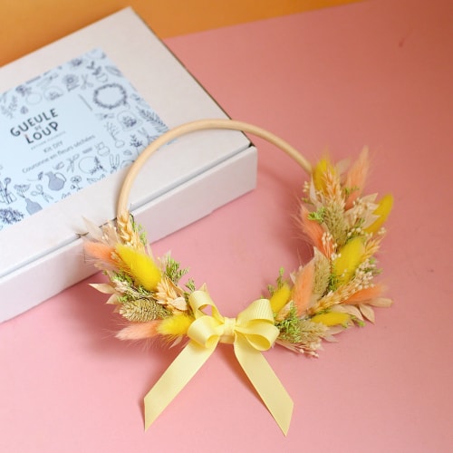 Kit DIY couronne murale jaune
