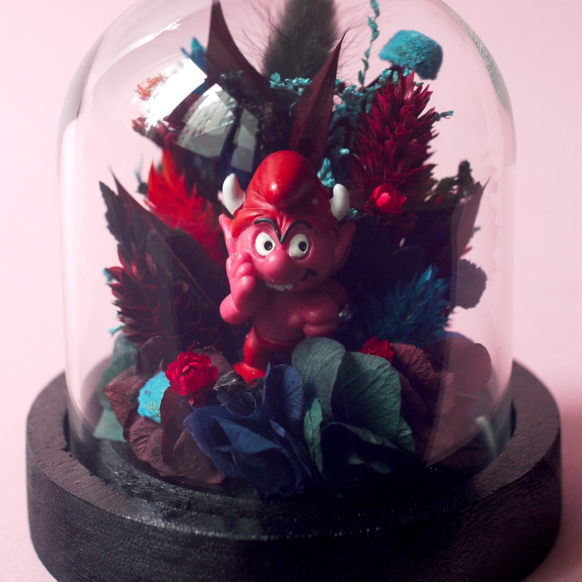 Cloche fleurie Schtroumpf diablotin