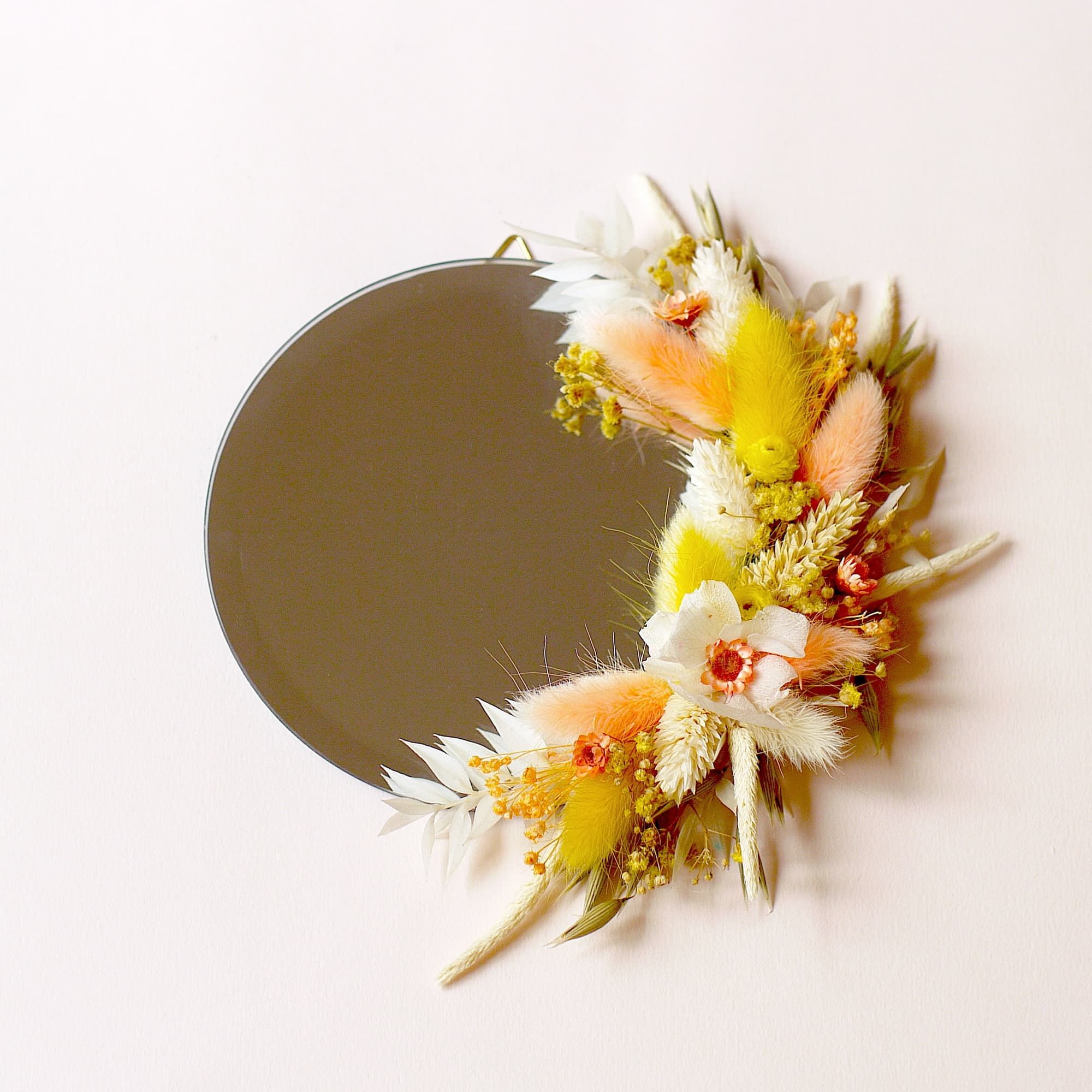 Miroir fleuri "Suivre le soleil"