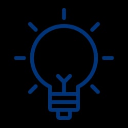 Icône d'ampoule représentant une idée ou l'innovation.