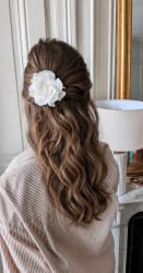 Couronne de mariée en fleurs séchées bleue et terracotta - mariage 2022