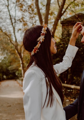 Couronne de mariée fine - terra cotta - mariage 2022