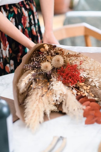 Bouquet de fleurs séchées sur-mesure