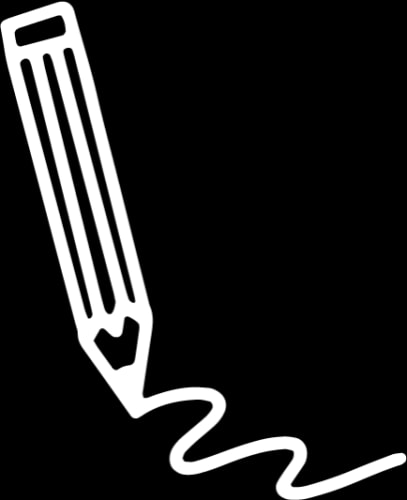 Une illustration de crayon avec un design minimaliste sur fond noir.