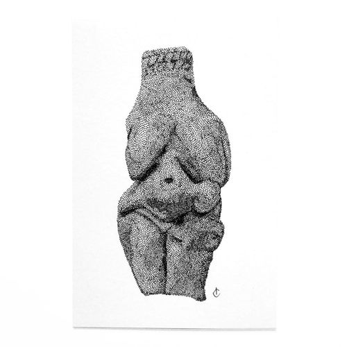 Illustration originale d'après le Vénus de Renancourt - 10x15 cm