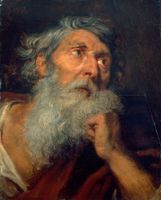 Illustration originale d'après Tête d'un homme barbu de Antoon van Dyck - 10x15 cm