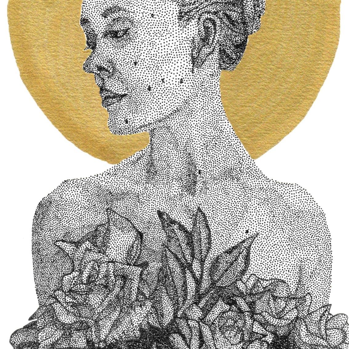 Illustration originale Rose - 15x21 cm